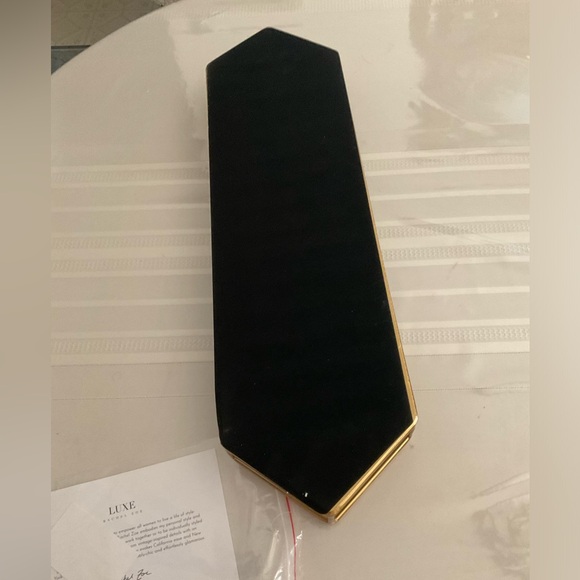 “NWT” LUXE by Rachael Zoe (Set of 2) Large and Small Mirrored Trays Gold - Picture 3 of 6